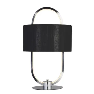 Searchlight Searchlight - Lampada Scrivania Contemporanea Madrid Acciaio Cromo Tessuto Nero Led 10w 3000k