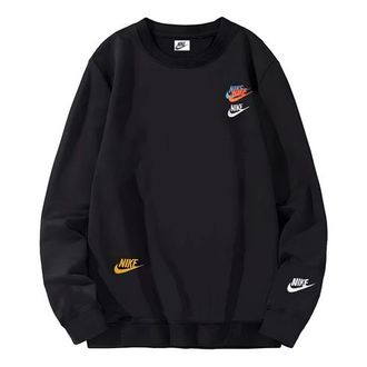Nike Embroidered Round Neck Pullover Sweaters Autumn Asia Sizing Black DJ6915-010