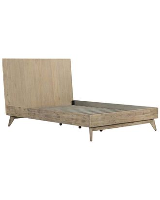 Armen Living Baly Acacia Mid-Century Sandblast Platform Queen Bed