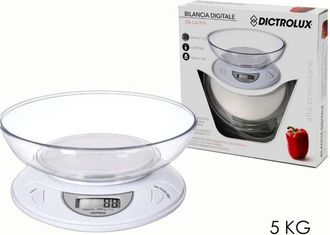 Trade Shop Trade Shop - Bilancia Digitale Da Cucina A Batteria Pesa Fino A 5kg Display Lcd Bianco 541907