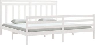 vidaXL Bed Frame without Mattress White 200x200 cm Solid Wood Vidaxl