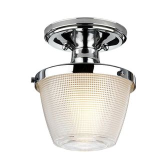 Loops 1 Bulb Flush Light IP44 Polished Chrome LED E27 60W Bulb