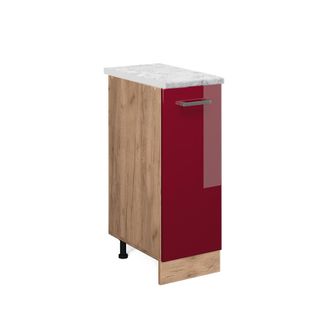 Vicco Armario De Farmacia R-line, Rojo Burdeos Alto Brillo, 30 Cm Et M&aacute;rmol