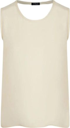 Kiton Silk Top - Dames - Tops zonder mouwen - Beige - L - Tops