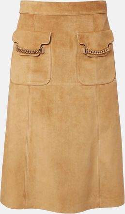 Gucci Embellished suede midi skirt
