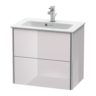 Duravit Duravit Xsquare Mueble De Pared Compacto 61,0x38,8 Cm, 2 Cajones, Para Lavabo Me De Starck 234263, Color (frente/cuerpo): Laca Blanca Lila Alto Brillo