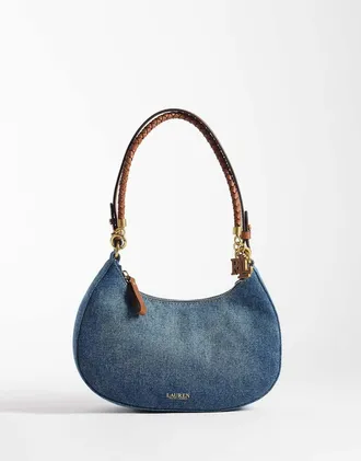 Ralph Lauren Marcy - Borsa da spalla in denim blu