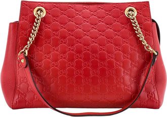 Gucci Red Guccissima Leather Soft Signature Shoulder Bag Medium (Authentic Pre-Loved)