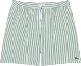 Lacoste Gestreept zwemshorts met textuur- middellange lengte - Heren - Strandmode - Groen - S - Katoen - Badmode