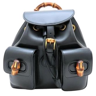 Gucci Pre-owned Backpacks, female, Black, Size: ONE SIZE Pre-owned Leather Backpack