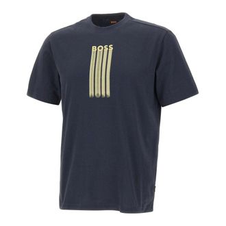 HUGO BOSS Hugo, T-Shirts, male, Blue, Size: 2XL Te-Bass T-shirt