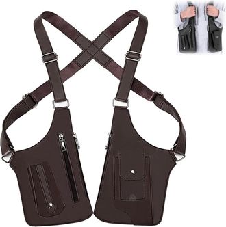 Generic Premium Leather Adjustable Underarm Shoulder Bag for Men & Women, Hidden Adjustable Anti Pickpocket Accessories Waterproof (Brown)