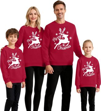 Generic 2025 Christmas Jumpers Matching Family - Long Sleeve Round Neck Snowflake Xmas Tree Sweatshirts Novelty Family Christmas Pullovers for Men Women and K