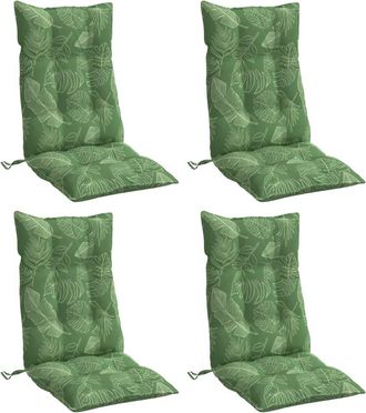 vidaXL Cojines Silla Respaldo Alto 4 Uds Tela Oxford Estampado Hojas Vidaxl