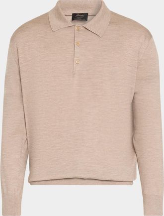 Brioni Men & apos;s Cashmere-Silk Polo Sweater
