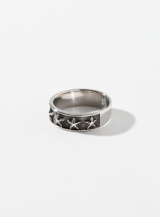Le 31 Mens Engraved star ring