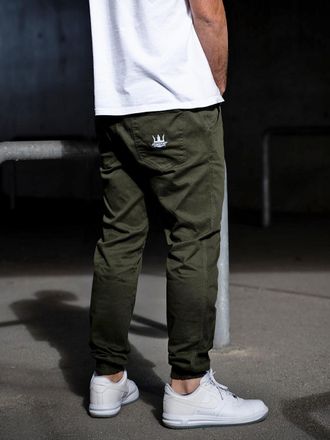 OEM Pantaloni Da Jogging Elasticizzati Jigga Crown, Verde Oliva/bianco, Taglia Xxl