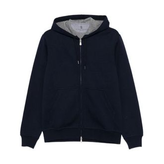 Brunello Cucinelli Heren, Sweatshirts & Hoodies, Blauw, Maat: M Katoen