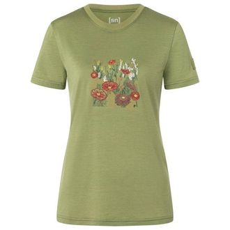 super.natural Flower Field Bio Jersey Tee Merinoshirt f&uuml;r Damen | sage / various