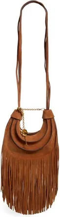 Farm Rio Fringe Leather Hobo Bag in Cuoio at Nordstrom