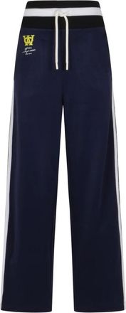 Off-white Broeken, Dames, Blauw, S, Track Serena Wide Pants