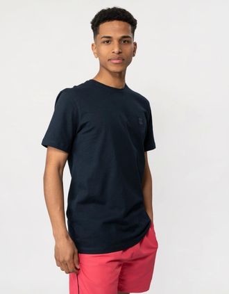 HUGO BOSS Mens BOSS Orange Tales Mens Cotton-Jersey T-shirt With Logo Patch NOS - Dark Blue 404 - Navy - Size: 38