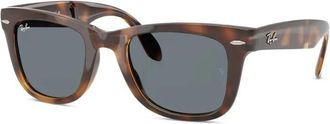 Ray-Ban Folding Wayfarer Zonnebrillen - Heren - Zonnebrillen - Bruin - 50 MM - Nylon - Accessoires