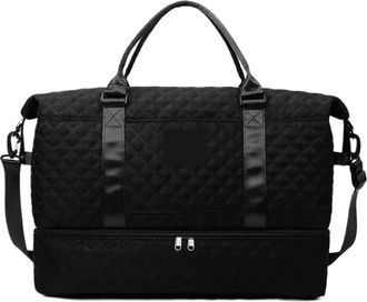 Generic Foldable Fitness Bag Casual Travel Suitcase,Compatible For Women Outdoor Short Trip Handbag Large Capacity Fashionable Luggage(All-Match Black)