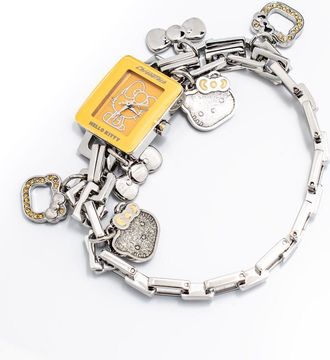 Chronotech Womens Hello Kitty Charm Bracelet Watch - Silver Silver Steel - One Size