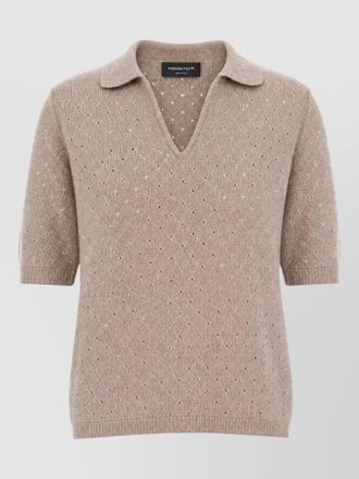 Fabiana Filippi short sleeve polo shirt sequin eyelet