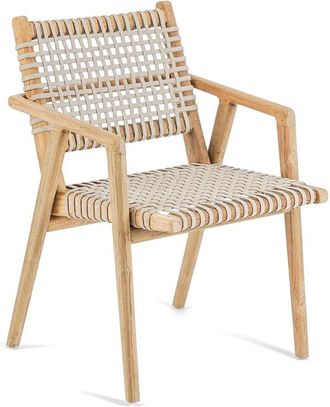 Bazar Bizar Silla de comedor de madera de teca reciclada en marr&oacute;n 54x58x80 cm