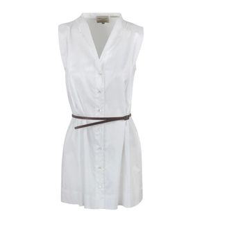 Alessia Santi Poplin Sleeveless Shirt with Removable Belt