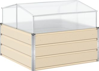 vidaXL Jardinera Marfil 100 X 100 X 77 Cm Acero Galvanizado Vidaxl