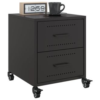 Berkfield Home Bedside Cabinets 2 pcs Black 36x39x43.5 cm Steel