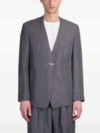 Attachment Blazer in misto lino - Grigio