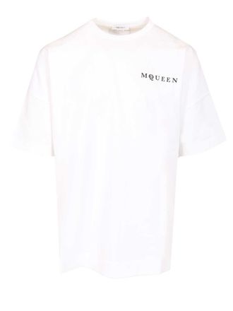 Alexander McQueen Oversized T-Shir T-Shirt Bianco-Uomo
