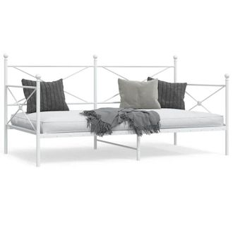 vidaXL Dormeuse senza Materasso Bianco 100x190 cm in Acciaio - Vidaxl