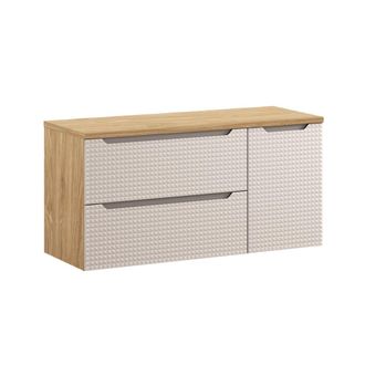 Petits Meubles Mueble bajo lavabo 120cm 2 cajones paneles de melamina y mdf beige