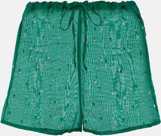 Oséree Gem crystal-embellished cotton and silk shorts