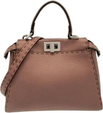 Fendi Pre-owned Selleria Peekaboo Mini Borsa in Pelle - - Pre-owned - Donna - Rosa - ONE SIZE