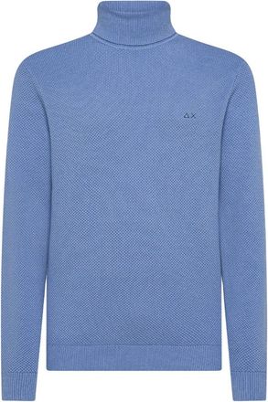 Sun 68 Turtle Sweater Rice Knitway L/S - Heren - Coltruien - Blauw - XL - Katoen - Truien & Vesten