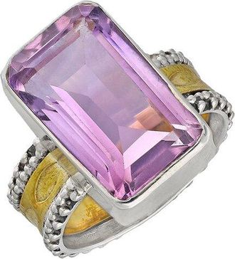 Tiramisu Silver 11.10 Ct. Tw. Amethyst Ring