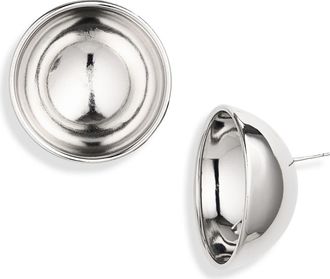 Justine Clenquet Large Freja Stud Earrings in Palladium at Nordstrom