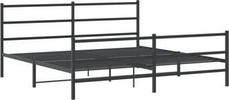 vidaXL Estructura Cama Sin Colch&oacute;n Con Estribo Metal Negro 193x203 Cm Vidaxl