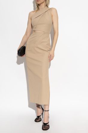 Max Mara Off-shoulder Dress, Womens, Beige