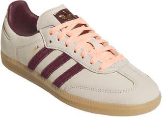 adidas Gender Inclusive Samba OG Sneaker in White/maroon/frozen Turbo at Nordstrom, Size 10.5
