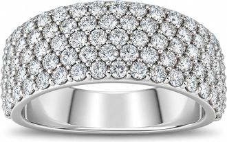 Pompeii3 2 3/4 ct Pave Diamond Wide Wedding Ring Womens Anniversary Ring 14k White Gold