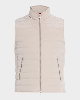 Brunello Cucinelli Mens Bonded Nylon Down Vest