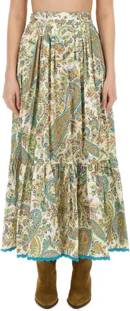 Etro Cotton Long Skirt - Green