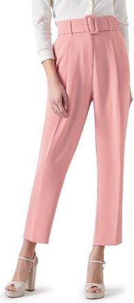 L.k. Bennett Tabitha Belted High Waist Ankle Crepe Pants in Rose at Nordstrom Rack, Size 10 Us / 14 Uk